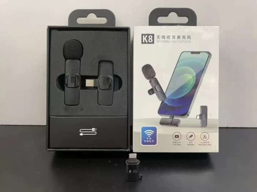 K8 Wireless Microphone Dual Connectors Type C & iPhone Lightning - Image 3